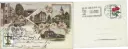 1982, Reinach(AG), 10+10 Rp. Briefwaage auf nostalgischer, nicht verausgabten Ansichts-Karte 