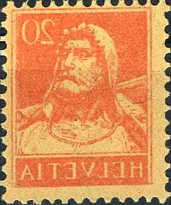 20 Rp. orangerot, rückseitiger Abklatsch