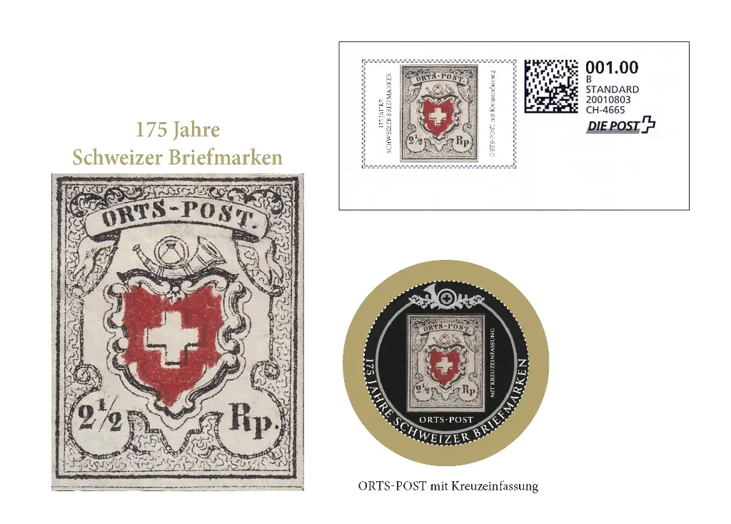 2025, 175 Jahre Orts-Post mit Kreuzeinfassung