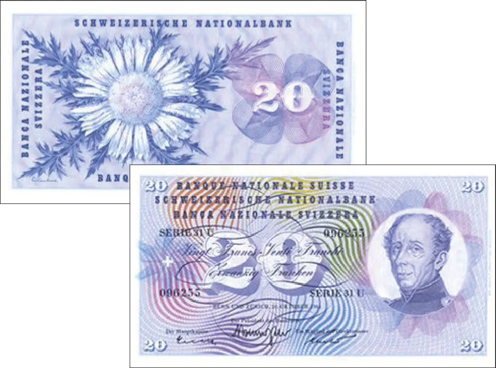 20 Franken Banknote Schweiz, 5. Emission (1954-1976)