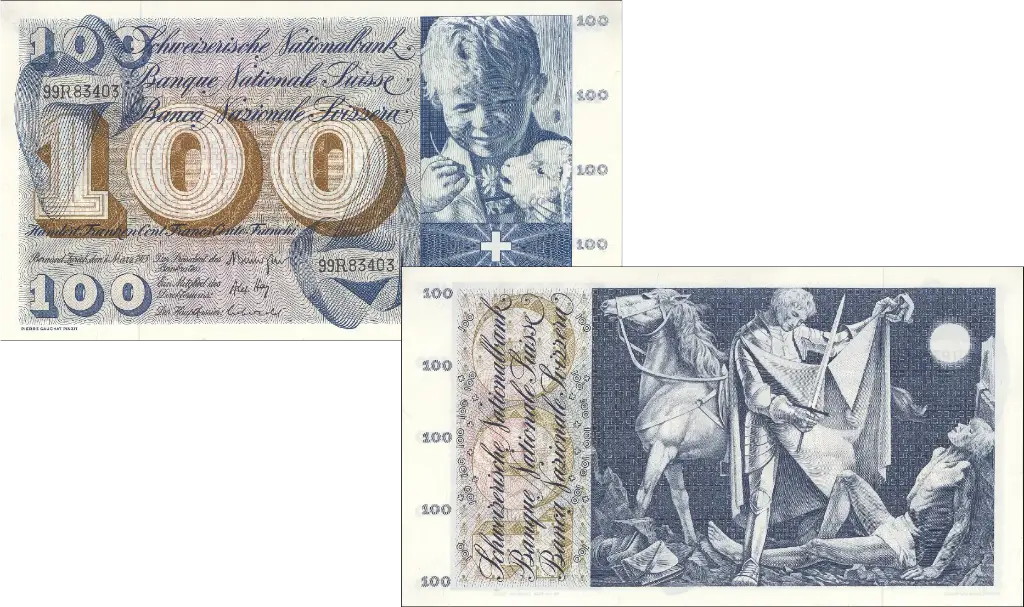 100 Franken Banknote Schweiz, 5. Emission (1956-1973)