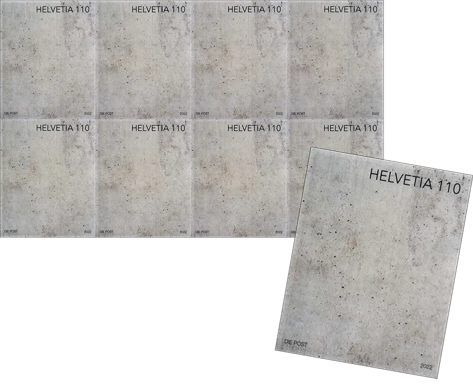 2023, Sondermarke "Kunst am Bau 110 Rp.", "UNGEZÄHNT statt gezähnt" 