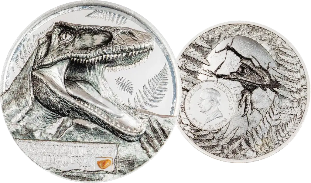 2026, 5 Dollars, Carcharodontosaurus, Cook Islands
