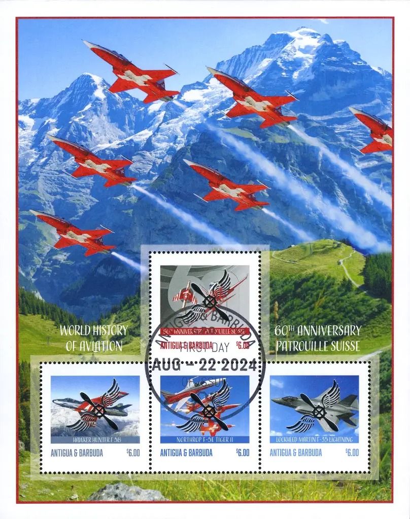 2024, 60 Jahre Patrouille Suisse, Antigua und Barbuda mit Silberaufdruck