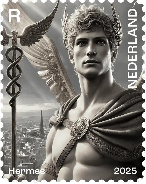 2025, Held*innen der Mythologie "Hermes", Schwarz, Niederlande