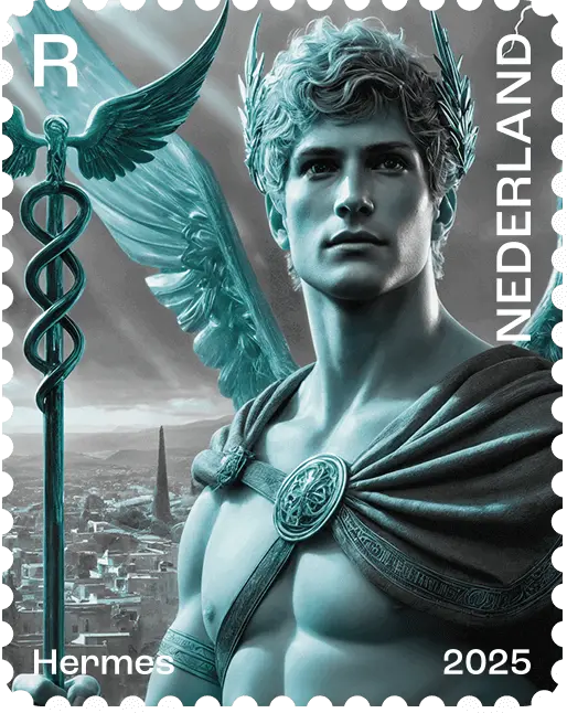 2025, Held*innen der Mythologie "Hermes", Blau, Niederlande