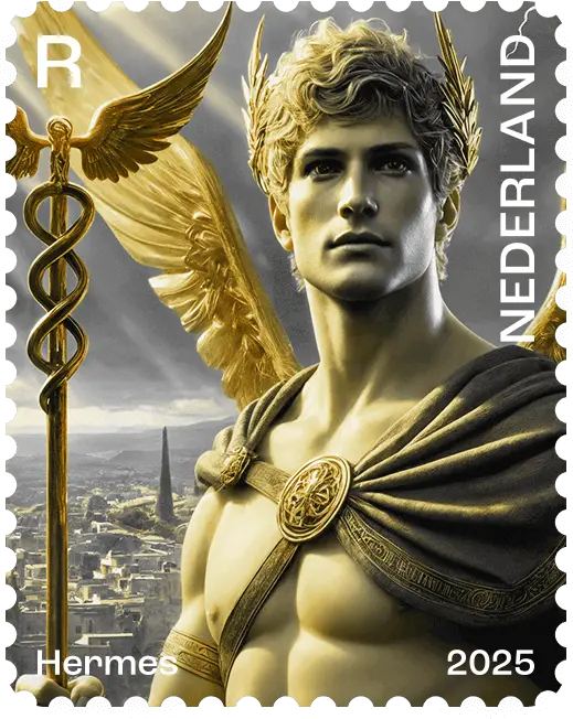 2025, Held*innen der Mythologie "Hermes", Gelb, Niederlande