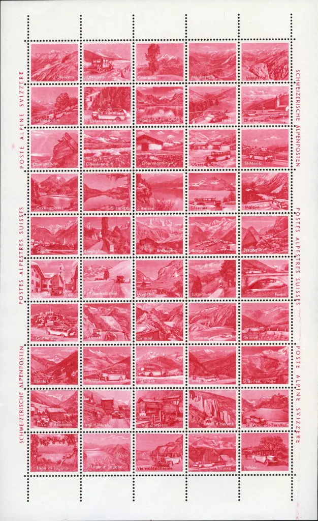 1943 Versuchsdrucke Schweizerische Alpenposten  