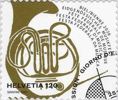 120 Rp. Eidgenössisches Musikfest Biel "weisses Papier und dickere Schrift" 