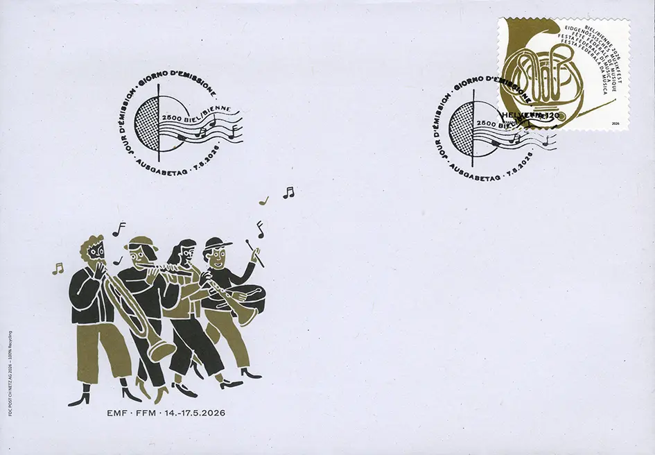 120 Rp. Eidgenössisches Musikfest Biel "weisses Papier und dickere Schrift"