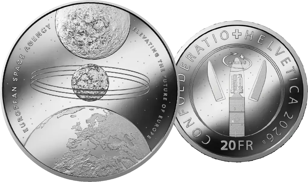 2026, 20 Fr. Gedenkmünze "Europäische Weltraumorganisation"