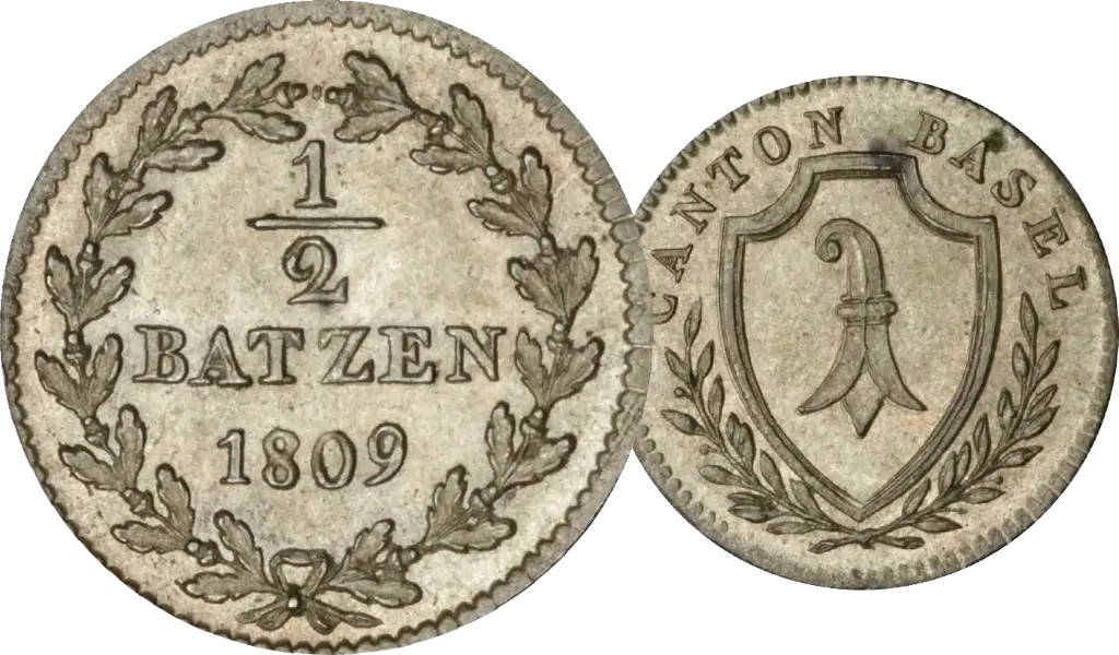 1809, Halbbatzen Basel
