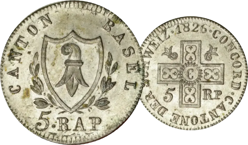 1826, Halbbatzen Basel