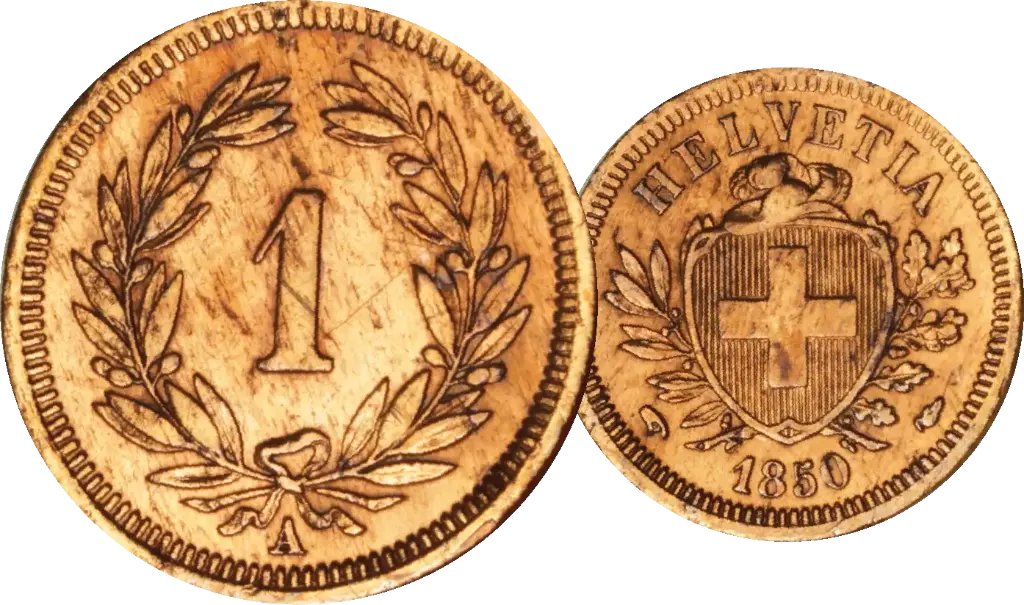 1850, 1 Rp. Kursmünze