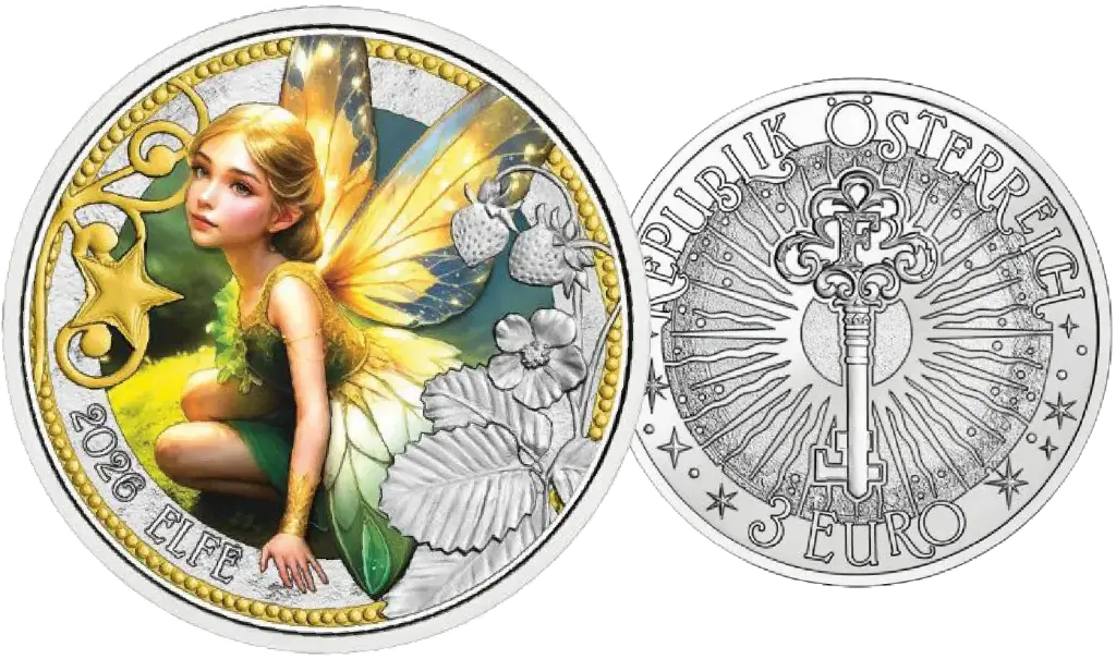 2026, 3 Euro, Fabelwesen - Die Elfe, Österreich