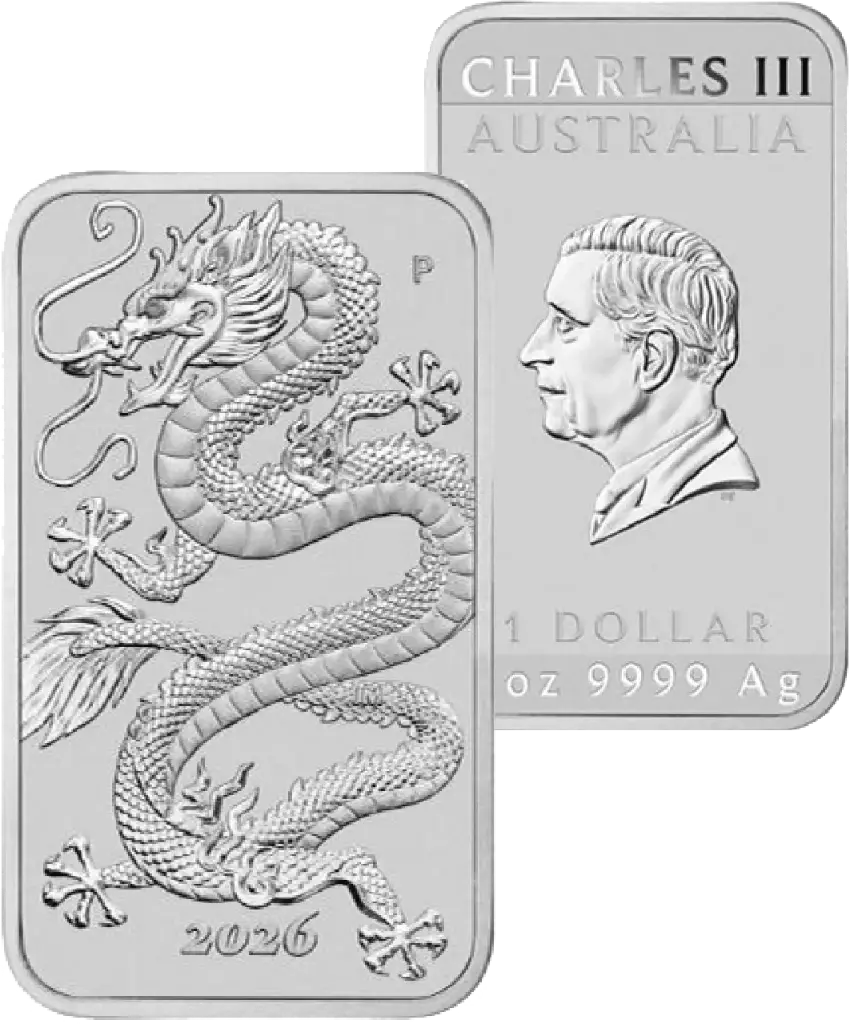 2026, 1 Dollar, Drachen-Barren, Australien