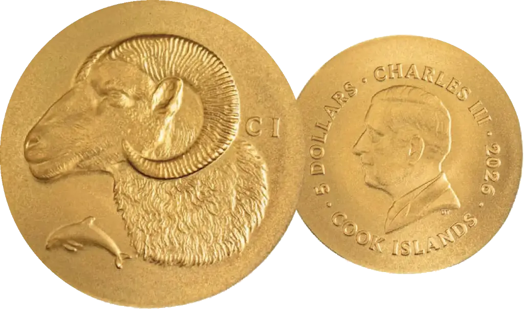 2026, 5 Dollar, Krios - Widderkopf, Cook Islands