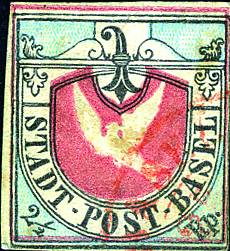 1845, Basler Taube, schwarz-blau-karmin