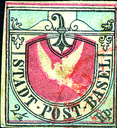 1845, Basler Taube, schwarz-blau-karmin