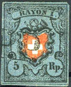 5 Rp. schwarz-rot-dunkelblau
