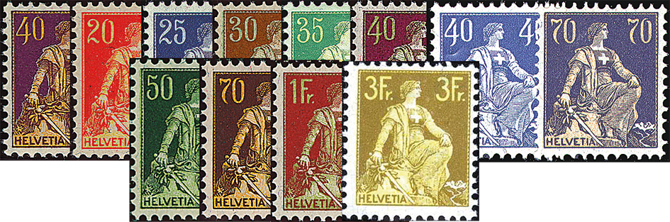 1908-1940, Helvetia mit Schwert