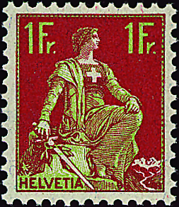 1 Fr. karmin-grün