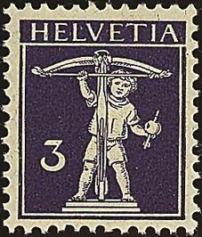 3 Rp. blauviolett, Type 1