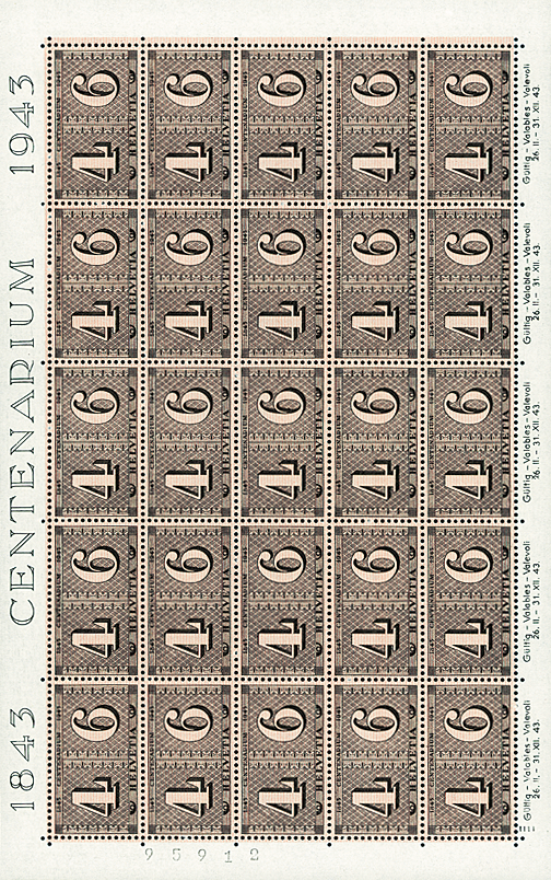 4 + 6 Rp. grauschwarz-orange