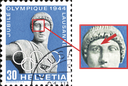 30 Rp. Apollo, blau-grauschwarz, "Apollo mit offenem Auge"