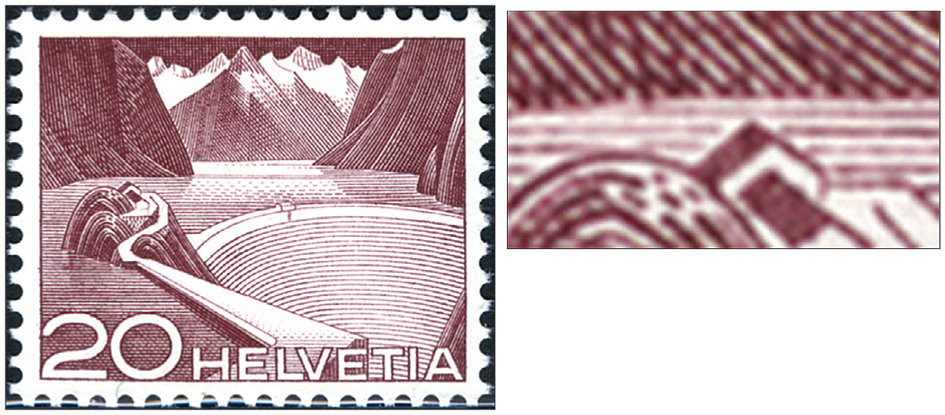 20 Rp. Stausee, bräunlichkarmin, Urtype