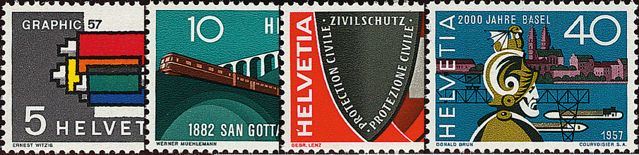 1957, Werbe- und Gedenkmarken