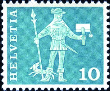 10 Rp. Standesläuf. v.Schwyz, gelbe Gummierung