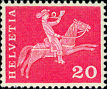 20 Rp. Postreiter, "Staubwolke"