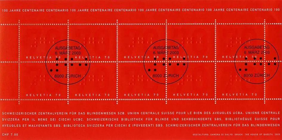 70 Rp. Braille - Schrift