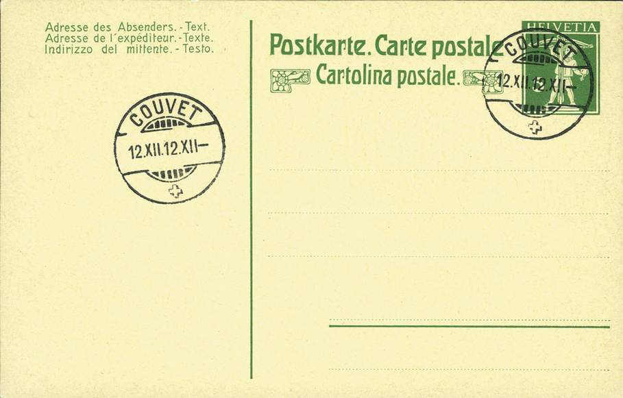 1912, 5 Rp. Tellknabe grün