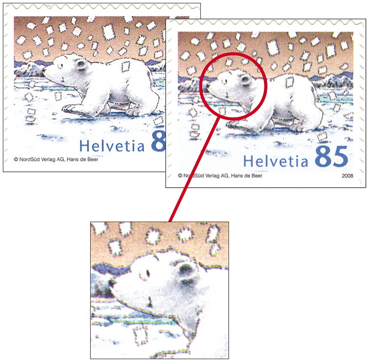 85 Rp. Lars - Der kleine Eisbär, "Schmitzdruck - doppelter Lars"