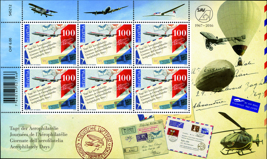 100 Rp. 50. Tage der Aerophilatelie