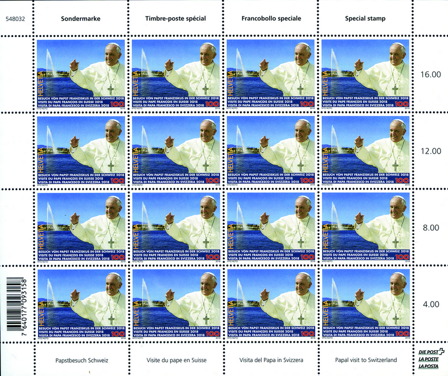 100 Rp. Papstbesuch in der Schweiz