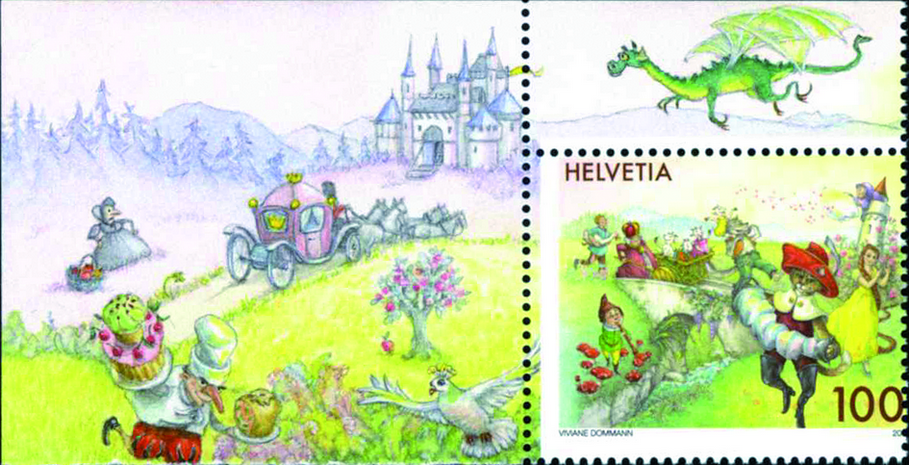 100 Rp. Wiese, "Starke Verschiebung des Markenbildes", dadurch ist auf der rechten Seite die Zähnung weit im Markenbild: AUSGABEJAHR verschnitten