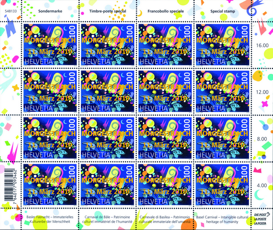 100 Rp. Basler Fasnacht mit Gold-Überdruck &quot;MORGESTRAICH 11. März 2019&quot;