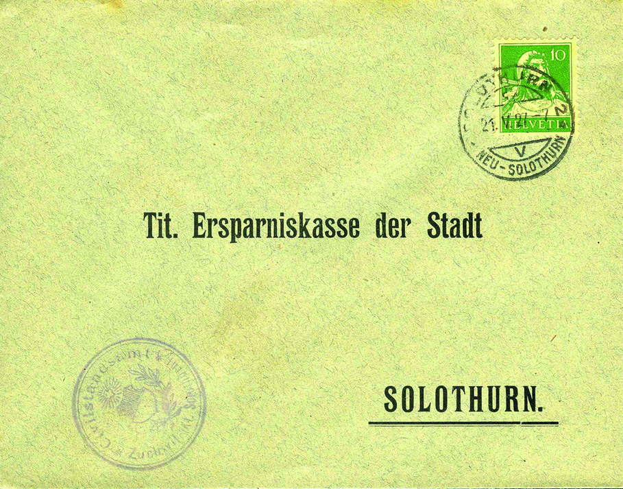 1921, 10 Rp. grün, Tellbrustbild