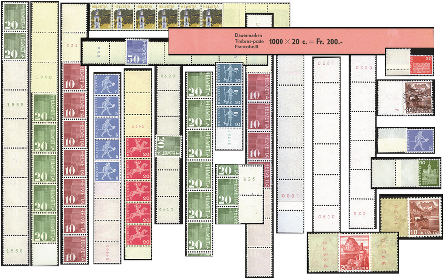 1949-1970, Rollenmarken-Spezialkollektion mit über 40 Besonderheiten