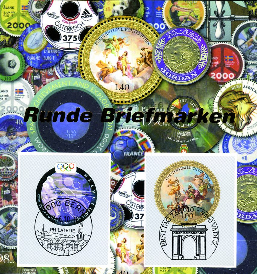 2010, Doppelabstempelung "Olympische Spiele Sydney 2000 - Die ersten runden Marken" in Schweizer Franken