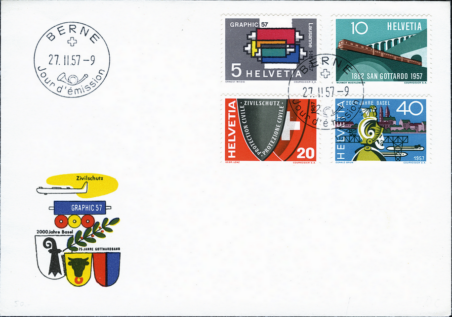 1957, Werbe- und Gedenkmarken, f