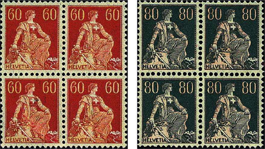 1916-1918, Helvetia mit Schwert