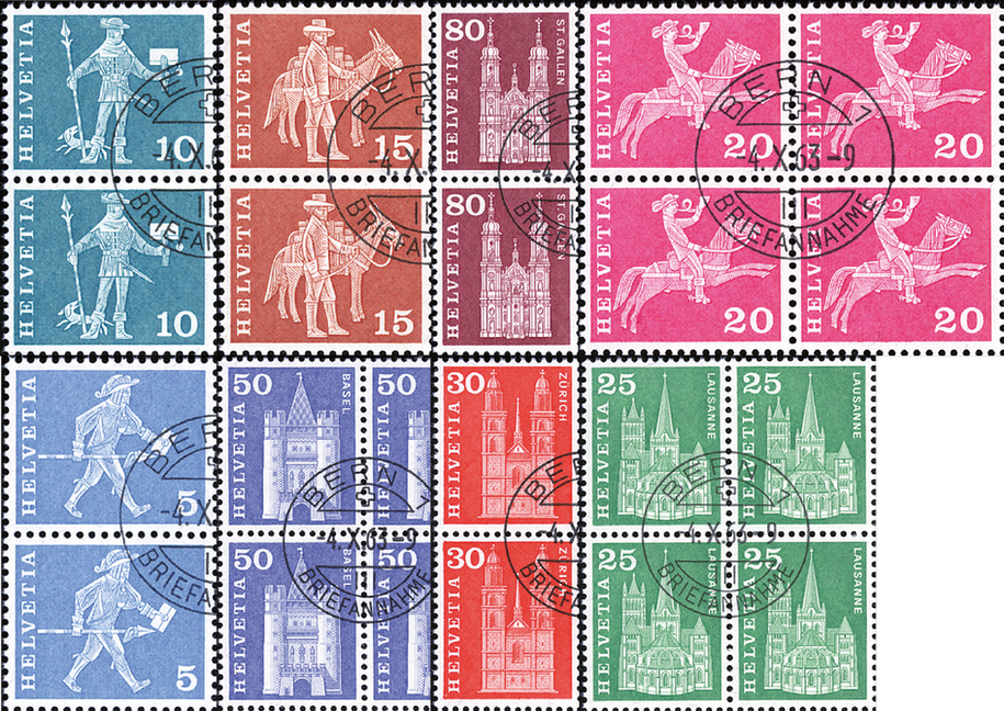 1963-1968, Postgeschichtliche Motive und Baudenkmäler