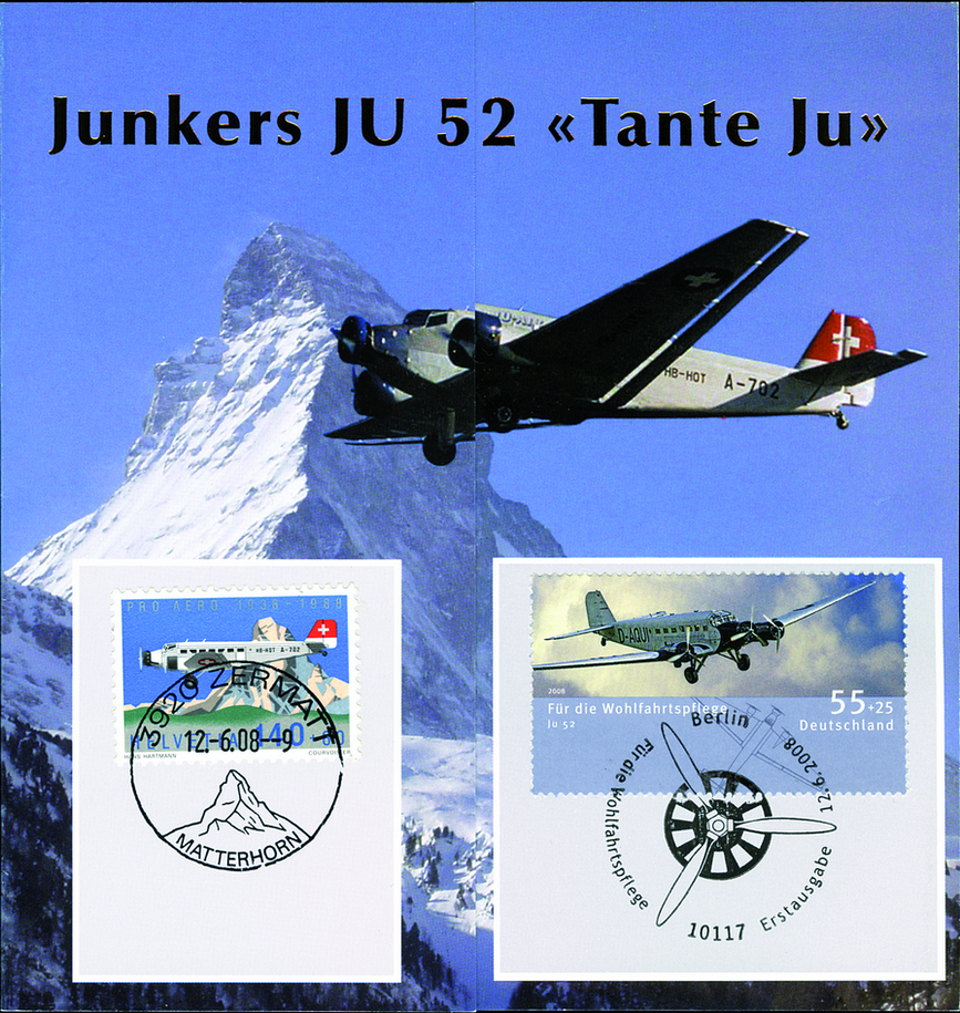2008, Gedenkfolder &quot;Junkers JU 52 - Tante JU&quot;