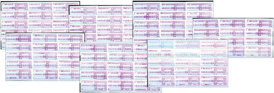 1986-1992, Kollektion mit über 100 Schalterfreistempeln