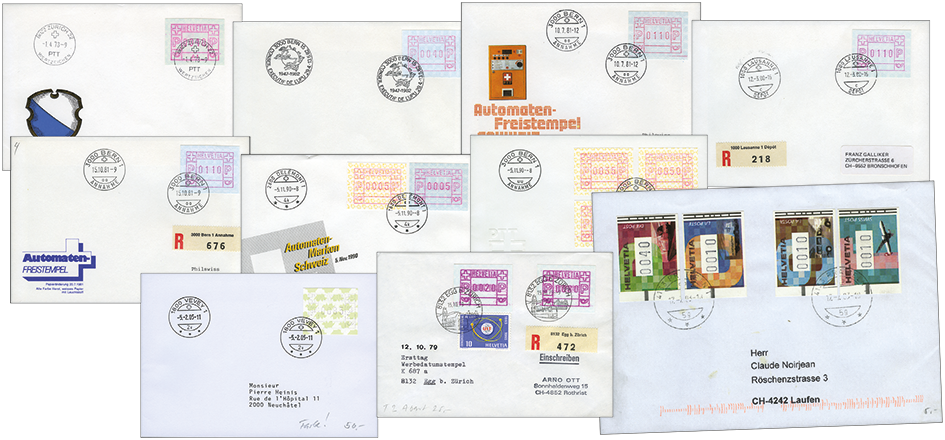 1976-2011, ATM-Kollektion mit 20 Belegen