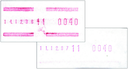 1987, Schalterfreistempel, &quot;Farbe rosa statt lila, einmal Rahmen fehlend und einmal statt Rahmen mit vier Balken&quot;